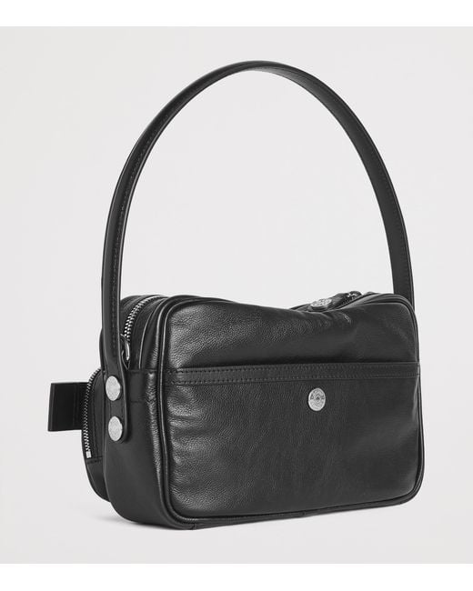 Acne Black Leather Camero Party Shoulder Bag