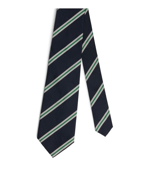 Dunhill Blue Silk Grenadine Stripe Tie for men