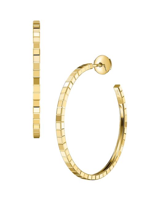 Chopard Metallic Ice Cube Hoop Earrings