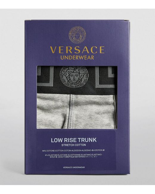 Versace Gray Low-rise Greca Briefs for men