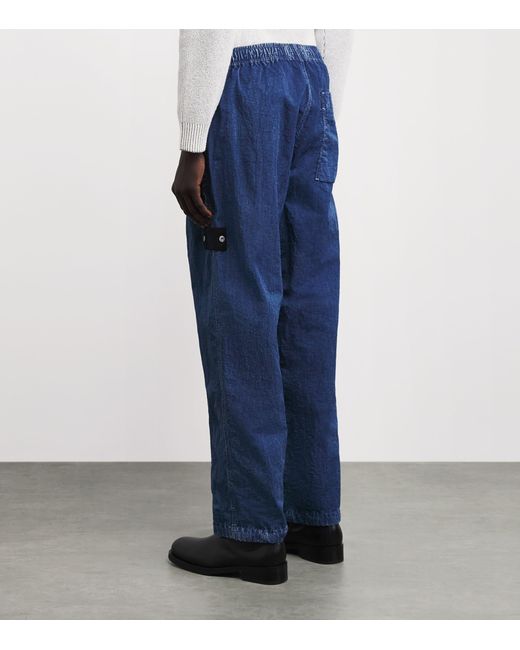 Stone Island Blue Hollow Fibre Fatigue Trousers for men