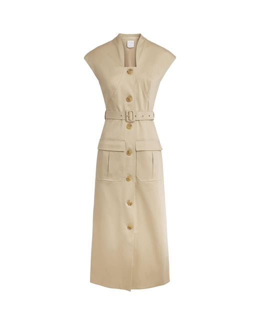 Huishan Zhang Natural Stretch-Cotton Nyx Midi Dress