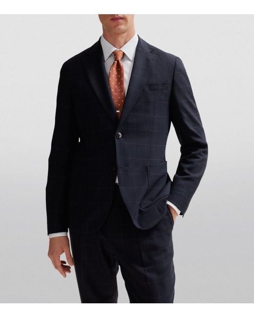 Boss Blue Check 2-Piece Suit for men