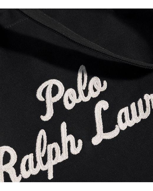 Polo Ralph Lauren Black Cotton Logo Tote Bag for men