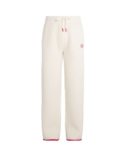 Casablanca White Wool Waffle Sweatpants for men