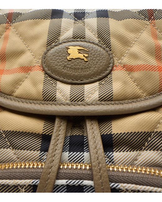 Burberry Metallic Mini Check Horseshoe Backpack