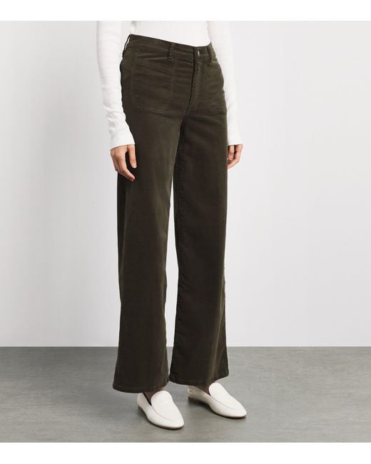 FRAME Black Corduroy Le Slim Palazzo Wide-Leg Jeans