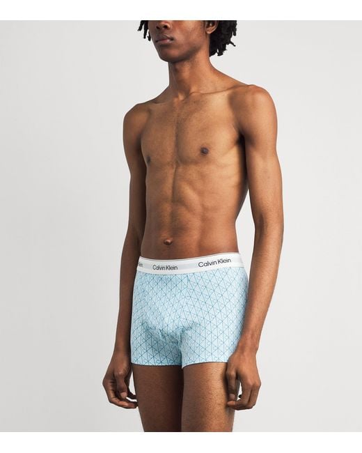 Calvin Klein Blue Stretch-Cotton Relaxed Icon Trunks for men