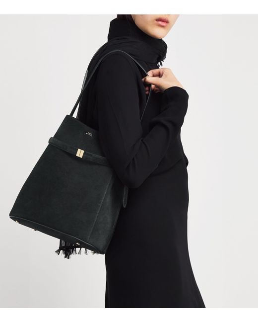 Totême Black Suede Bucket Shoulder Bag