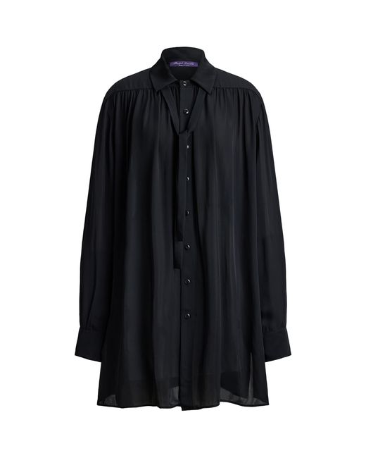 Ralph Lauren Black Satin Karmen Oversized Shirt