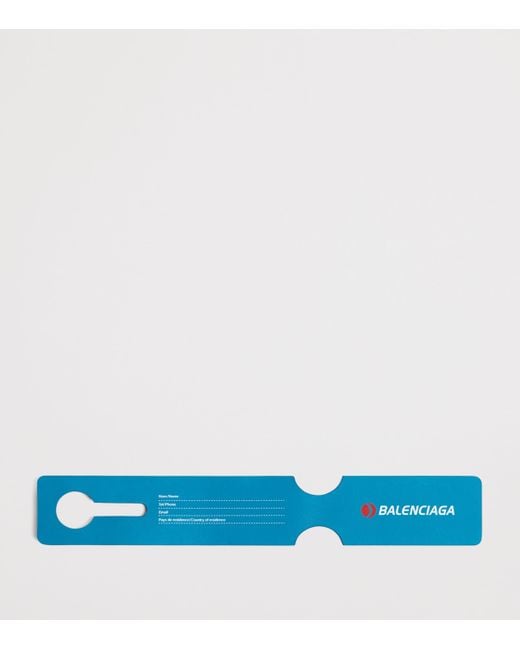 Balenciaga Blue Leather Keyring for men