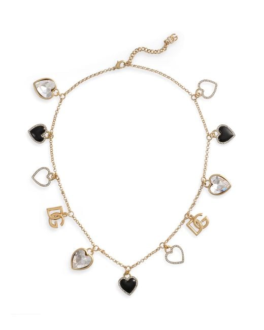 Dolce & Gabbana Metallic Italian Tailoring Hearts Necklace
