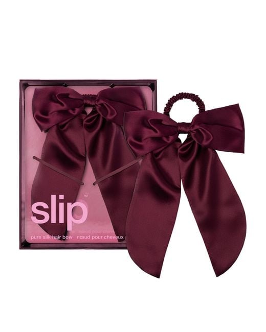Slip Purple Mulberry Silk Hair Bow