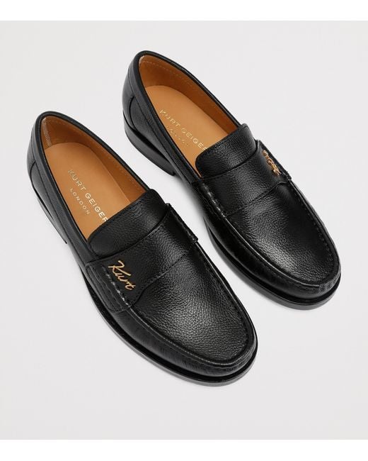 Kurt Geiger Black Leather Limehouse Loafers