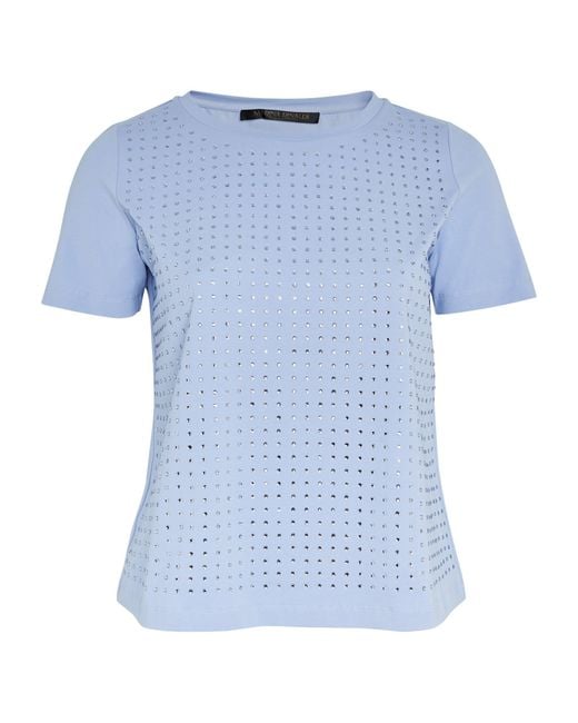 Marina Rinaldi Blue Crystal-embellished T-shirt