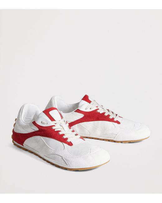 Bottega Veneta Pink Suede-Trim Orbit Flash Sneakers for men