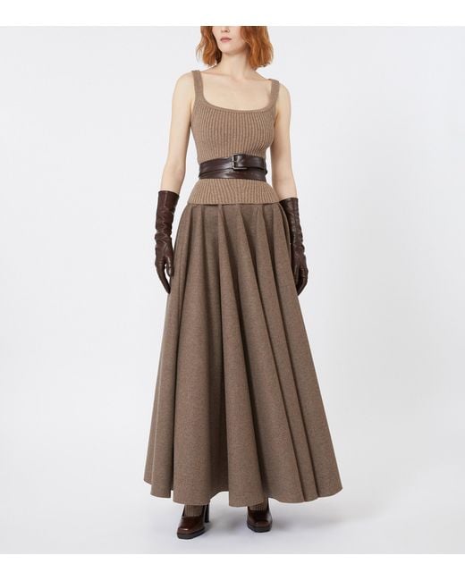 Max Mara Brown Wool-Blend Tank Top