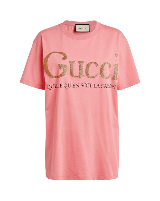 Gucci Pink Slogan T-shirt
