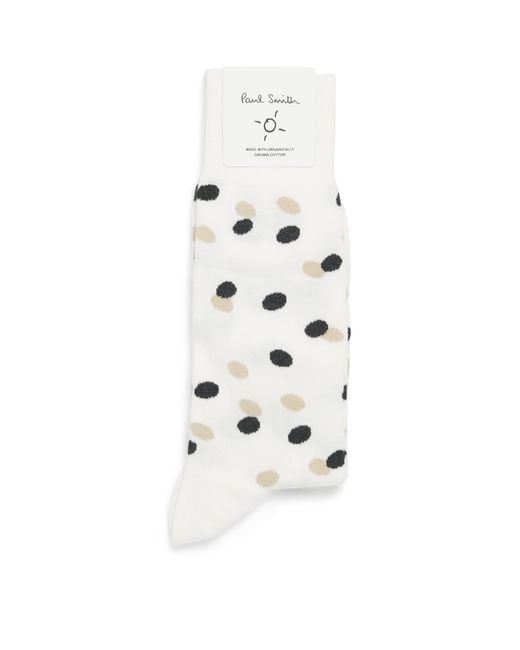 Paul Smith White Polka Dot Socks for men