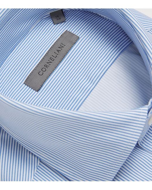 Corneliani Blue Stripe Formal Shirt for men