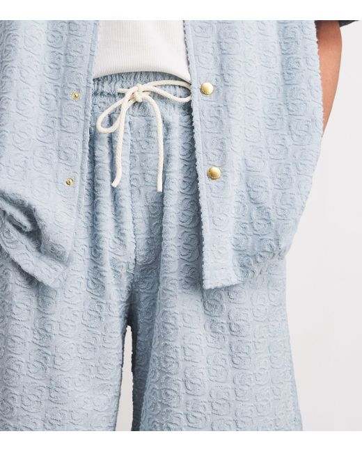 Drole de Monsieur Blue Terry Monogram Shorts for men