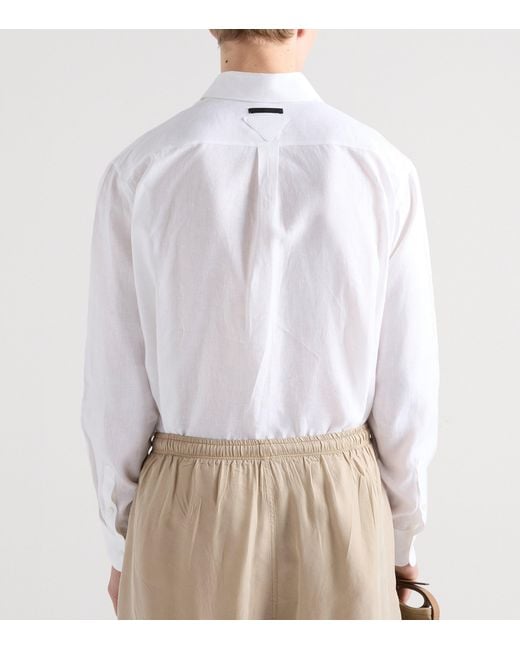 Prada White Linen Shirt for men