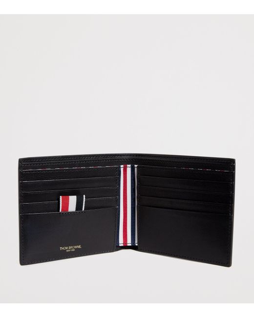 Thom Browne Black Leather Bifold Wallet for men