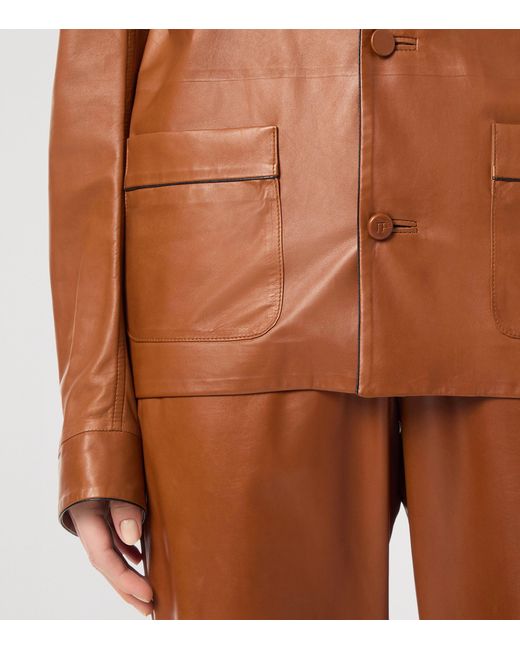 Tom Ford Brown Lambskin Pyjama Shirt