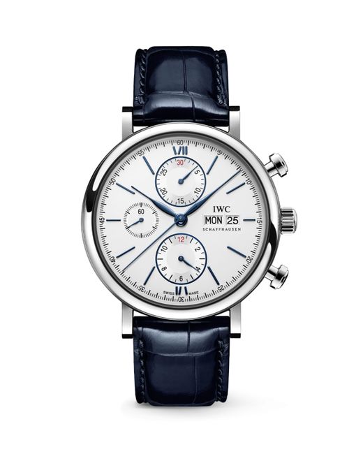 Iwc Blue Stainless Steel Portofino Chronograph Watch for men