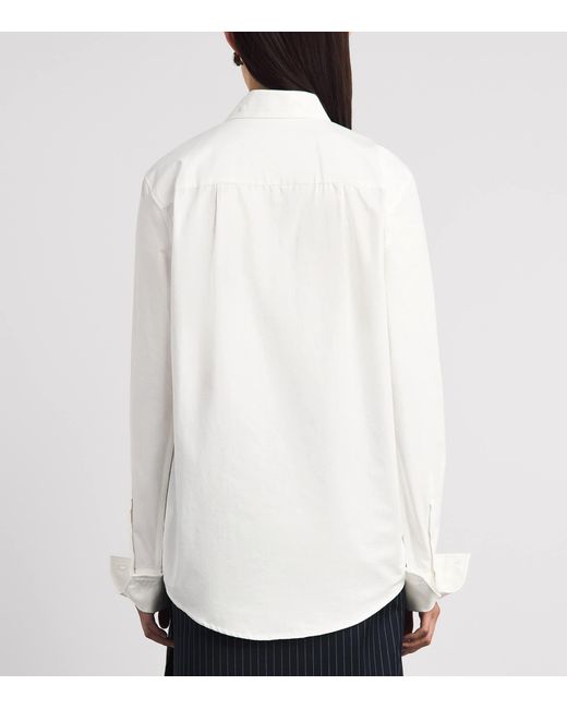 Late for Work White Cotton Double-Placket Shirt