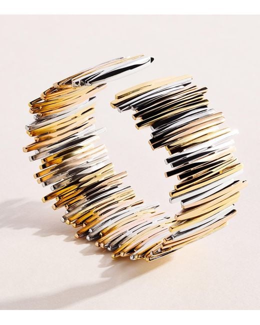Suzanne Kalan Natural Mixed Classic Golden Jagged Wide Cuff