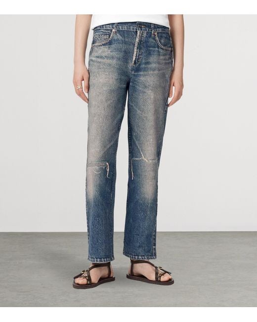 AllSaints Blue Denim Illusion Print Ida Trousers