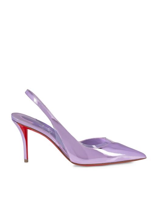Christian Louboutin Purple Posticha Metallic Slingbacks 80