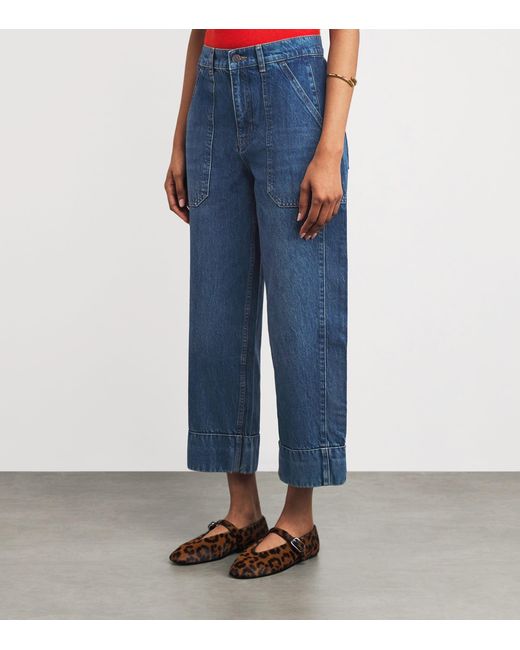 ME+EM Blue Cropped Straight Jeans