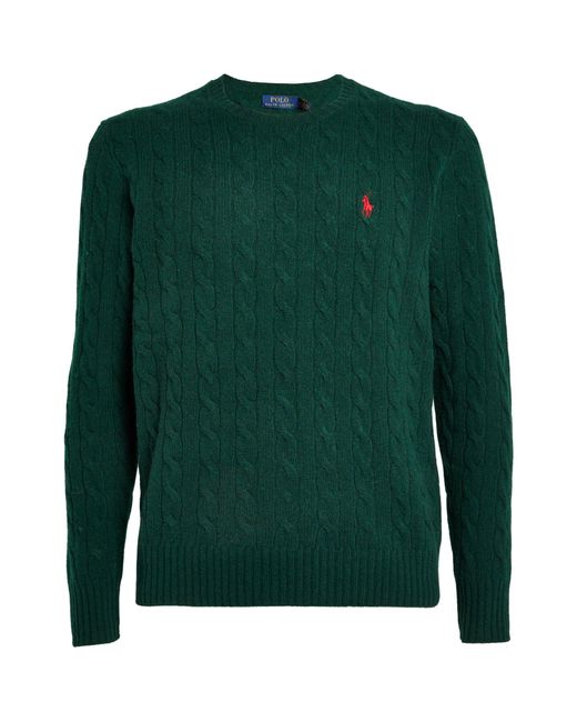 Polo Ralph Lauren Green Wool-cashmere Cable-knit Sweater for men