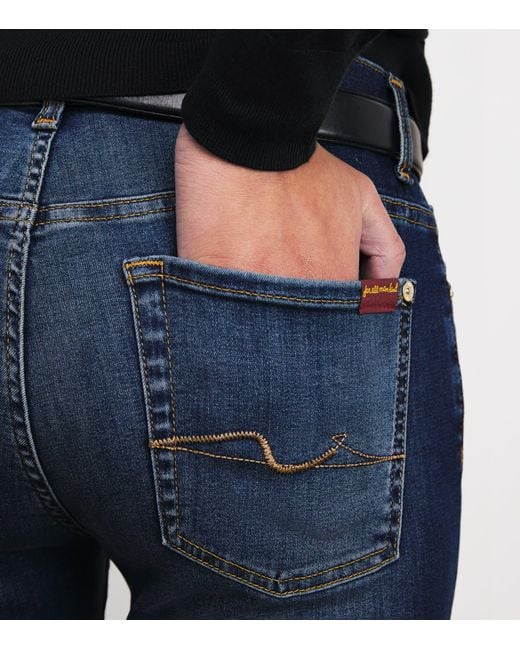 7 For All Mankind Blue Bair Mid-Rise Bootcut Jeans