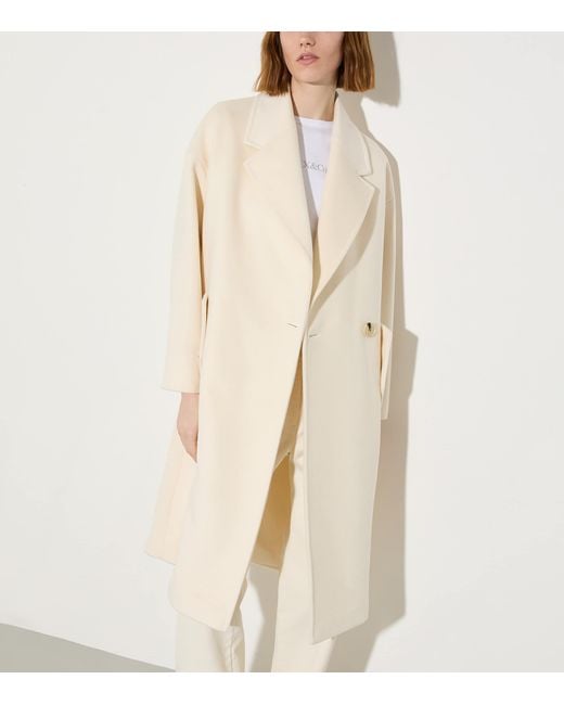 MAX&Co. White Wool-Cashmere Overcoat