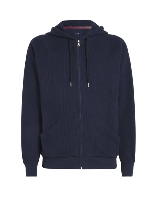 Paul Smith Blue Waffle-Texture Lounge Hoodie for men