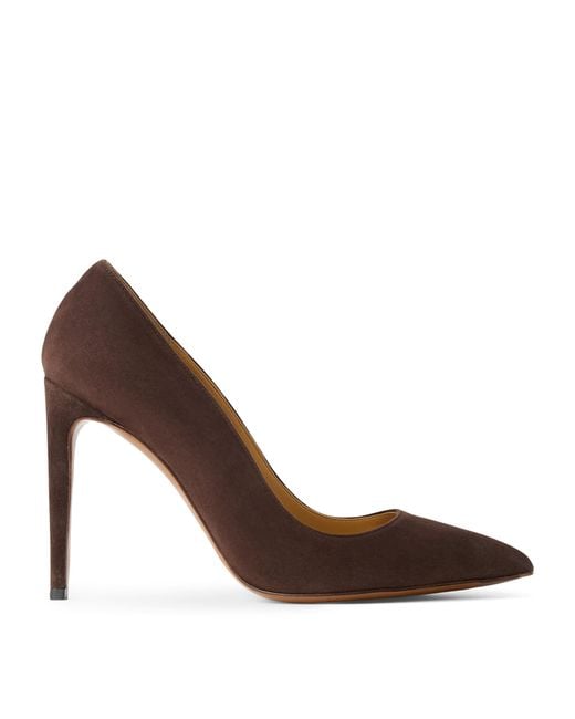 Ralph Lauren Brown Suede Celia Heeled Pumps 100