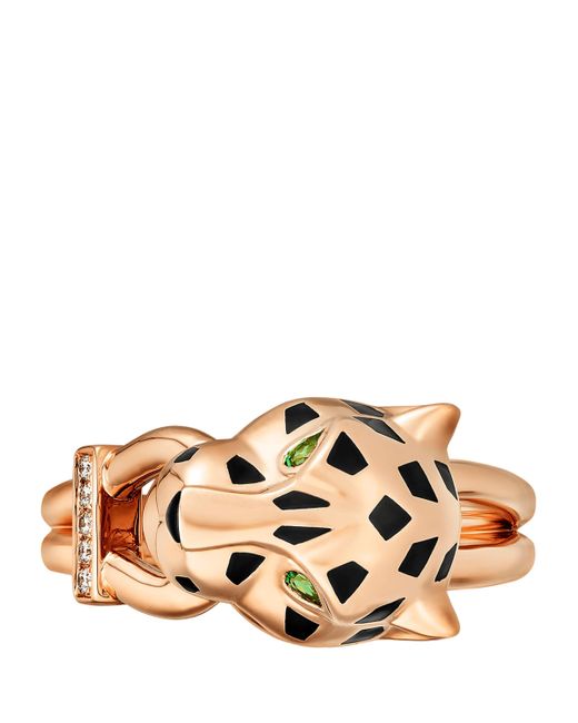 Cartier Metallic Diamond, Tsavorite And Onyx Panthère De Ring