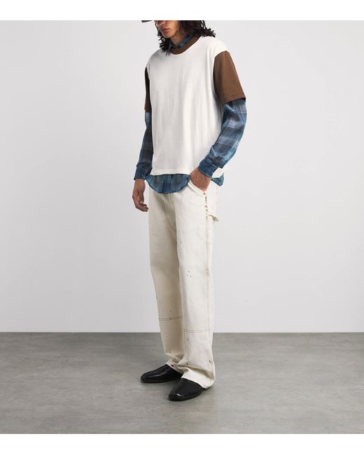 CHERRY LA White Cotton Safari Ringer T-Shirt for men
