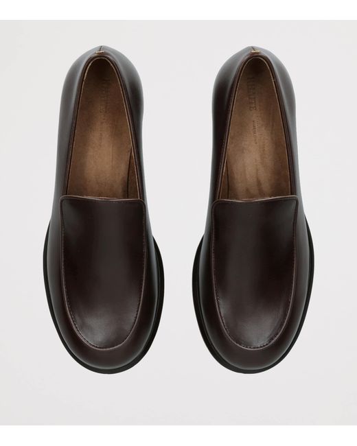 Khaite Brown Leather Miles Loafers 35