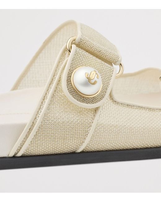 Jimmy Choo White Fayence Mesh Sandals
