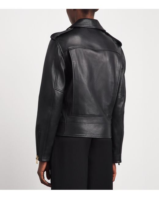 Eleventy Black Biker Leather Jacket