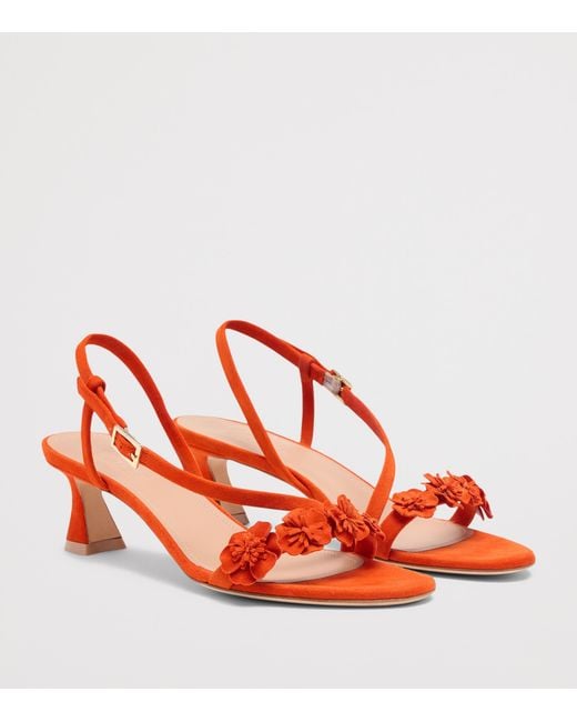 Malone Souliers Red Suede Serra Heeled Sandals 45