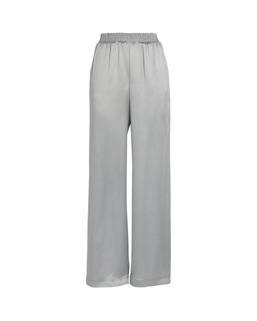 Eleventy Gray Silk Wide-leg Elasticated-waist Trousers