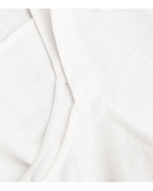 Eberjey White Linen-Blend V-Neck Cami Top