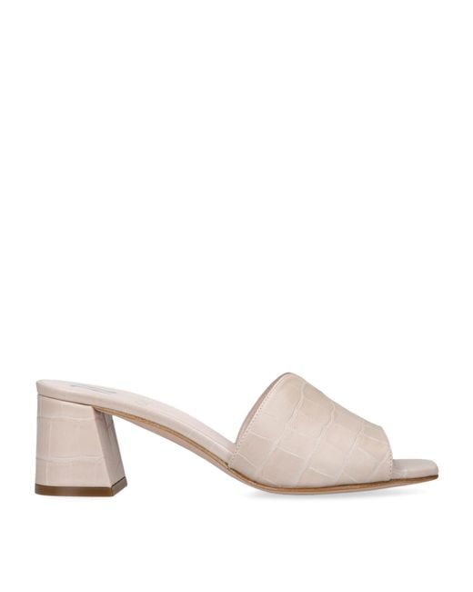 Gina Natural Leather Croc-Embossed Arles Mules 50