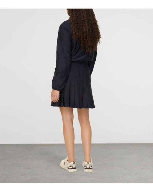 Burberry Blue Technical Water-Resistant Mini Skirt