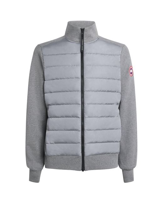 Canada Goose Gray Down Hybridge Huron Zip-Up Sweatshirt for men